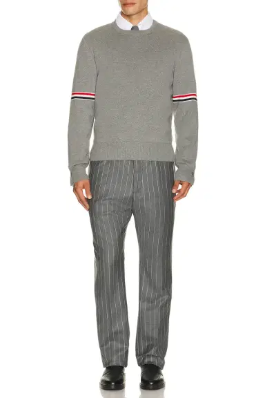 Thom Browne Fit 1 Backstrap Wool Flannel Chalk Stripe Trouser | Thumbnail 4 Thom Browne Fit 1 Backstrap Wool Flannel Chalk Stripe Trouser | Thumbnail 4