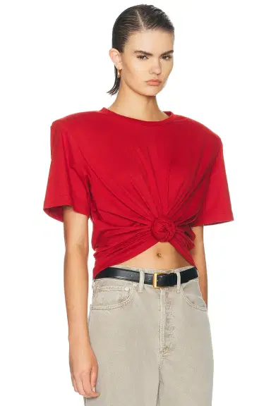 Magda Butrym Knot Front T-Shirt | Thumbnail 2 Magda Butrym Knot Front T-Shirt | Thumbnail 2