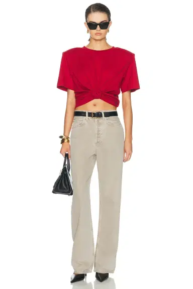 Magda Butrym Knot Front T-Shirt | Thumbnail 4 Magda Butrym Knot Front T-Shirt | Thumbnail 4