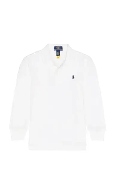 Polo Ralph Lauren Kids Long Sleeve Knit Basic Cotton Mesh Polo Shirt | Thumbnail 1 Polo Ralph Lauren Kids Long Sleeve Knit Basic Cotton Mesh Polo Shirt | Thumbnail 1