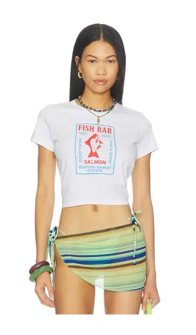 Sunny Somewhere Nantucket Fish Bar Tiny Tee | Thumbnail 1 Sunny Somewhere Nantucket Fish Bar Tiny Tee | Thumbnail 1