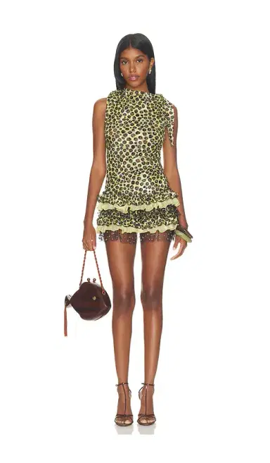 SIEDRÉS Floriana Velvet Mini Dress with Ruffled Hem | Thumbnail 1 SIEDRÉS Floriana Velvet Mini Dress with Ruffled Hem | Thumbnail 1