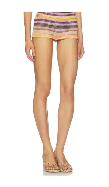 Jaded London Cata Multi Stripe Mini Shorts | Thumbnail 2 Jaded London Cata Multi Stripe Mini Shorts | Thumbnail 2