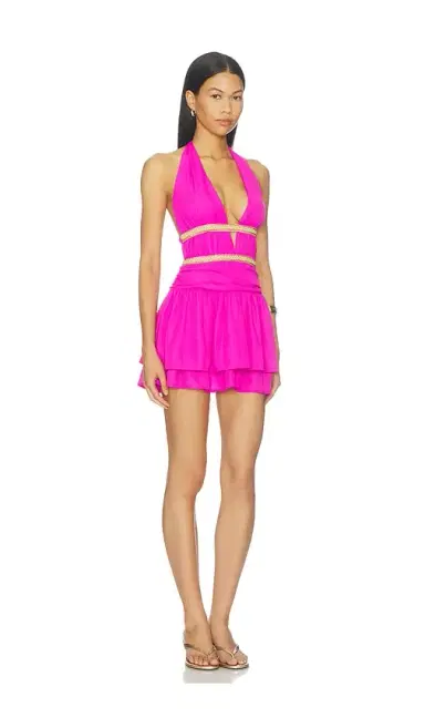 Runaway The Label Xylia Halter Low Plunge Mini Dress | Thumbnail 2 Runaway The Label Xylia Halter Low Plunge Mini Dress | Thumbnail 2