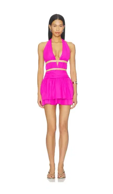 Runaway The Label Xylia Halter Low Plunge Mini Dress | Thumbnail 1 Runaway The Label Xylia Halter Low Plunge Mini Dress | Thumbnail 1