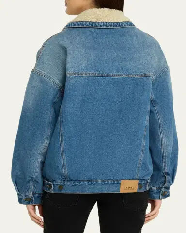 Isabel Marant Pimia Faux-Fur Lined Denim Jacket | Thumbnail 3 Isabel Marant Pimia Faux-Fur Lined Denim Jacket | Thumbnail 3