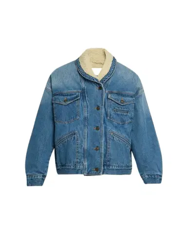 Isabel Marant Pimia Faux-Fur Lined Denim Jacket | Thumbnail 1 Isabel Marant Pimia Faux-Fur Lined Denim Jacket | Thumbnail 1
