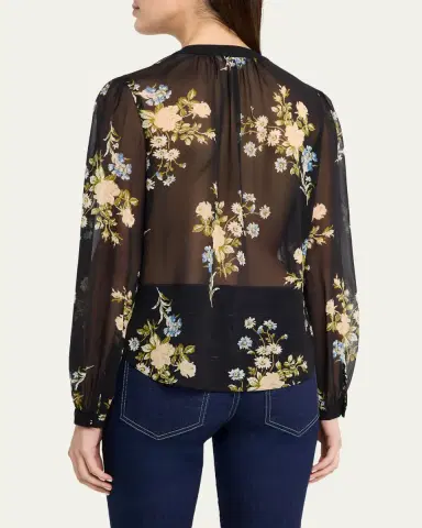 Veronica Beard Ashlynn Floral Silk Blouse | Thumbnail 3 Veronica Beard Ashlynn Floral Silk Blouse | Thumbnail 3