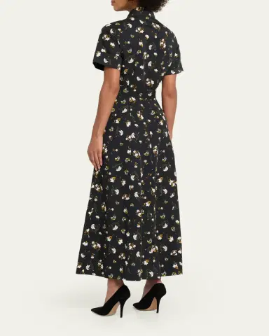 Adam Lippes Leighton Floral-Print Belted Midi Shirtdress | Thumbnail 3 Adam Lippes Leighton Floral-Print Belted Midi Shirtdress | Thumbnail 3