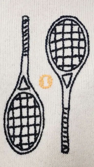 White + Warren Cashmere Tennis Racquet Sweatshirt oft White Combo | Thumbnail 6 White + Warren Cashmere Tennis Racquet Sweatshirt oft White Combo | Thumbnail 6