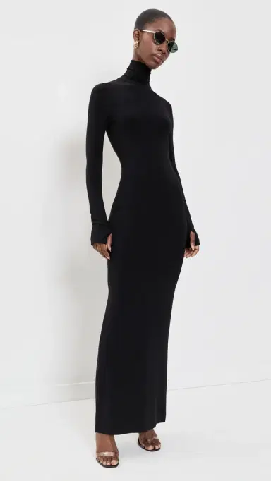 Norma Kamali Turtle Maxi Dress Black | Thumbnail 3 Norma Kamali Turtle Maxi Dress Black | Thumbnail 3