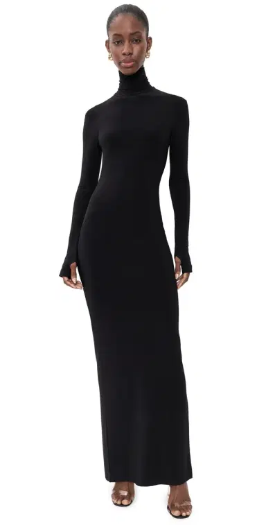Norma Kamali Turtle Maxi Dress Black | Thumbnail 1 Norma Kamali Turtle Maxi Dress Black | Thumbnail 1