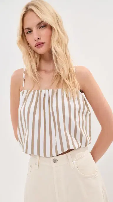 LE BOP Anita Blouse Khaki/White Stripe | Thumbnail 2 LE BOP Anita Blouse Khaki/White Stripe | Thumbnail 2