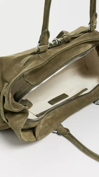 MARGESHERWOOD Soft Grandma Shoulder Bag Dark Olive Suede One Size | Thumbnail 6 MARGESHERWOOD Soft Grandma Shoulder Bag Dark Olive Suede One Size | Thumbnail 6