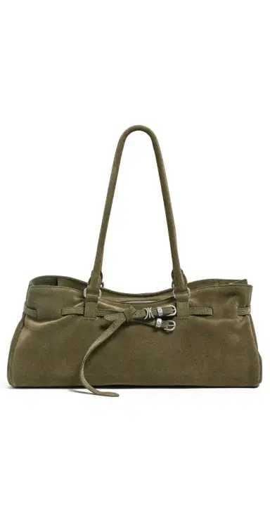MARGESHERWOOD Soft Grandma Shoulder Bag Dark Olive Suede One Size | Thumbnail 1 MARGESHERWOOD Soft Grandma Shoulder Bag Dark Olive Suede One Size | Thumbnail 1