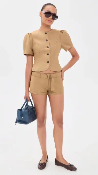 LIONESS Afterglow Mini Shorts Camel | Thumbnail 5 LIONESS Afterglow Mini Shorts Camel | Thumbnail 5