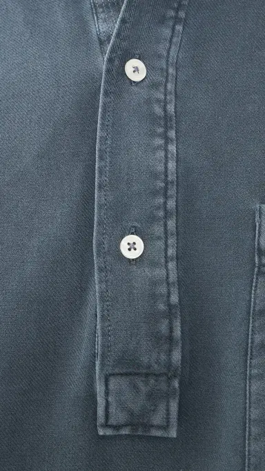 OFFICINE GÉNÉRALE Jordy Twill Polo Top Denim Blue | Thumbnail 6 OFFICINE GÉNÉRALE Jordy Twill Polo Top Denim Blue | Thumbnail 6
