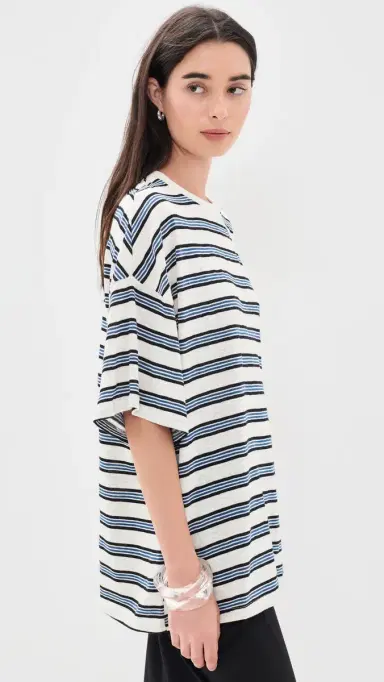VRG GRL Willow Tee Blue tripe | Thumbnail 4 VRG GRL Willow Tee Blue tripe | Thumbnail 4