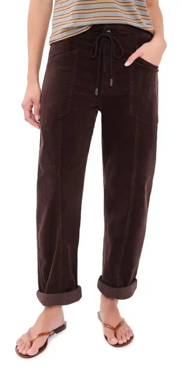 DAZE Villa Corduroy Barrel Pants Chocolate 27 | Thumbnail 1 DAZE Villa Corduroy Barrel Pants Chocolate 27 | Thumbnail 1