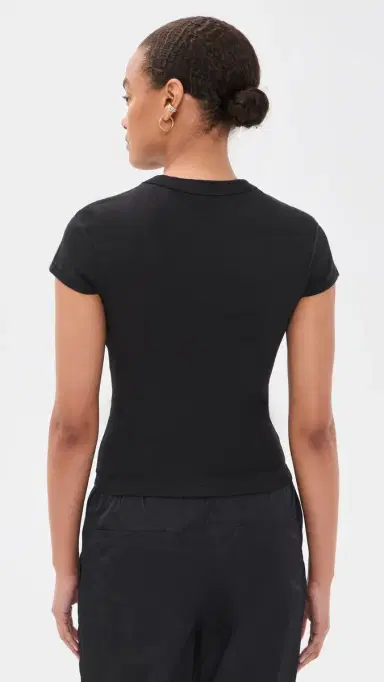 Good American The Cap Sleeve Tee Black001 | Thumbnail 3 Good American The Cap Sleeve Tee Black001 | Thumbnail 3
