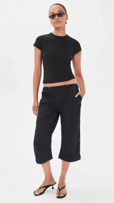 Good American The Cap Sleeve Tee Black001 | Thumbnail 5 Good American The Cap Sleeve Tee Black001 | Thumbnail 5