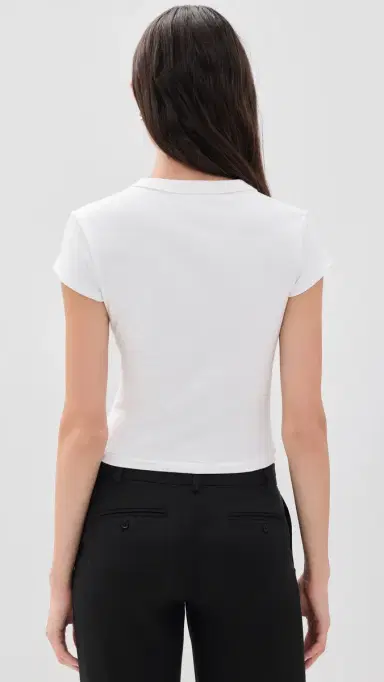 Good American The Cap Sleeve Tee White001 | Thumbnail 3 Good American The Cap Sleeve Tee White001 | Thumbnail 3