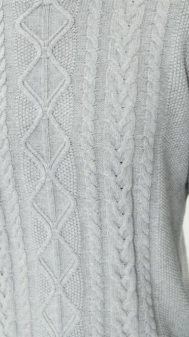 Asher Andre Cable Knit Crewneck Sweater Heather Grey | Thumbnail 6 Asher Andre Cable Knit Crewneck Sweater Heather Grey | Thumbnail 6