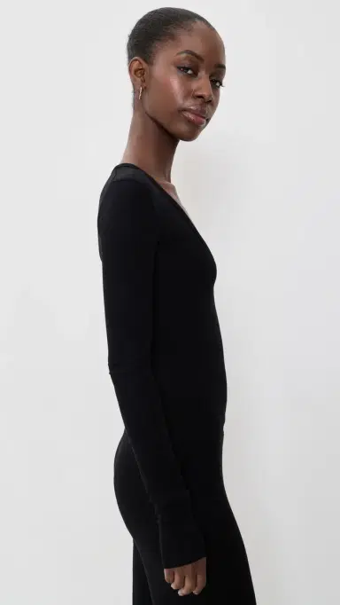 ÉTERNE Ribbed Tee Black | Thumbnail 4 ÉTERNE Ribbed Tee Black | Thumbnail 4