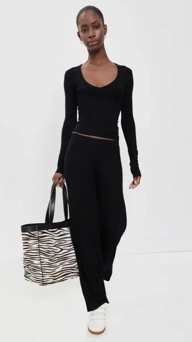 ÉTERNE Ribbed Tee Black | Thumbnail 5 ÉTERNE Ribbed Tee Black | Thumbnail 5