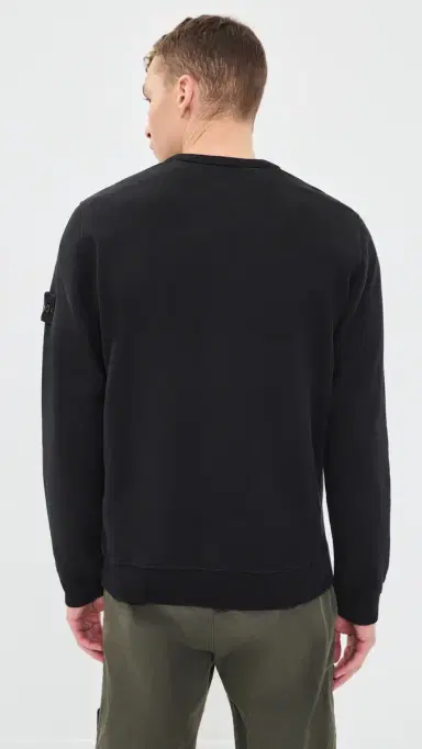 Stone Island Brushed Cotton Fleece Sweatshirt Black | Thumbnail 3 Stone Island Brushed Cotton Fleece Sweatshirt Black | Thumbnail 3