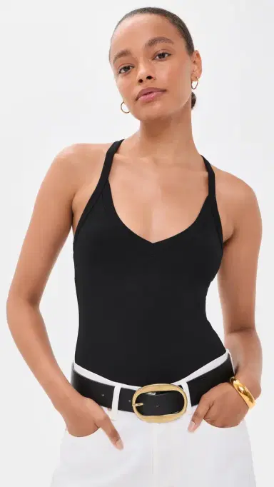 L'AGENCE Wrenna Racerback Thong Bodysuit Black | Thumbnail 2 L'AGENCE Wrenna Racerback Thong Bodysuit Black | Thumbnail 2