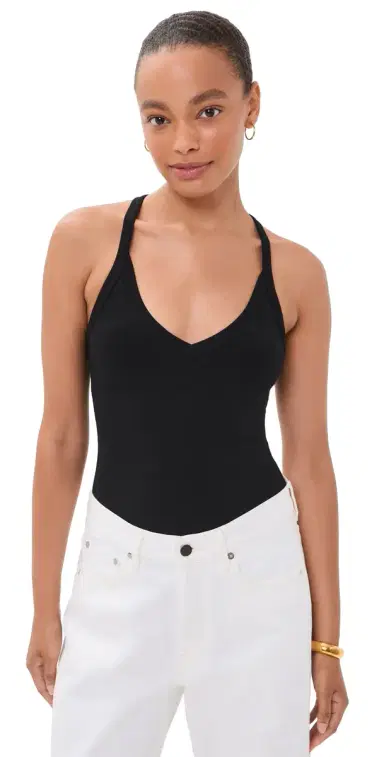 L'AGENCE Wrenna Racerback Thong Bodysuit Black | Thumbnail 1 L'AGENCE Wrenna Racerback Thong Bodysuit Black | Thumbnail 1