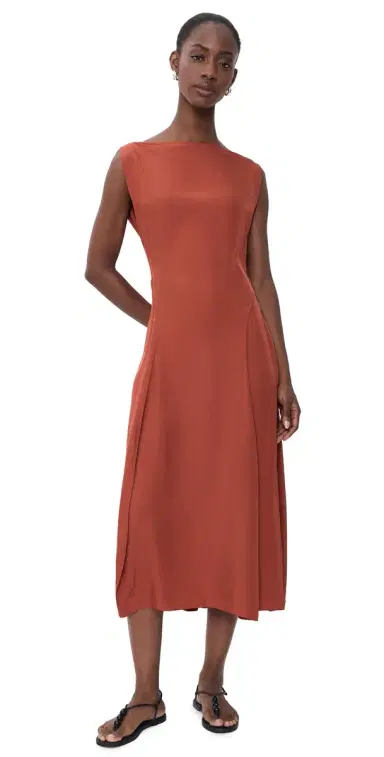 Theory Drape Parachute Dress Umber | Thumbnail 1 Theory Drape Parachute Dress Umber | Thumbnail 1