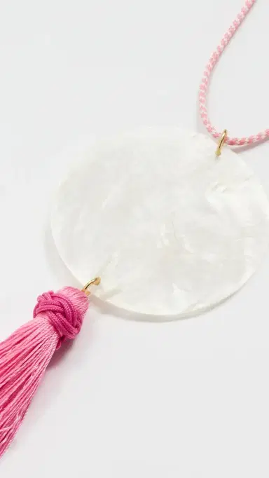 Logan Tay Pink Tassel Shell Necklace Pink One Size | Thumbnail 4 Logan Tay Pink Tassel Shell Necklace Pink One Size | Thumbnail 4