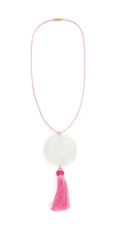Logan Tay Pink Tassel Shell Necklace Pink One Size | Thumbnail 1 Logan Tay Pink Tassel Shell Necklace Pink One Size | Thumbnail 1