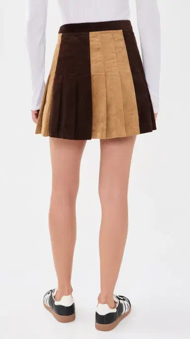 Rowing Blazers Mixed Corduroy Pleated Skirt Brown | Thumbnail 3 Rowing Blazers Mixed Corduroy Pleated Skirt Brown | Thumbnail 3