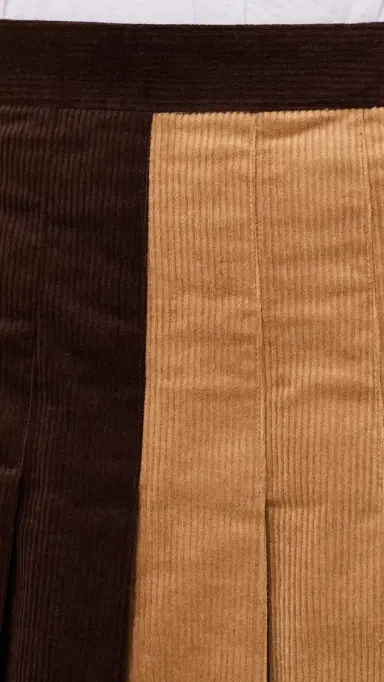 Rowing Blazers Mixed Corduroy Pleated Skirt Brown | Thumbnail 6 Rowing Blazers Mixed Corduroy Pleated Skirt Brown | Thumbnail 6