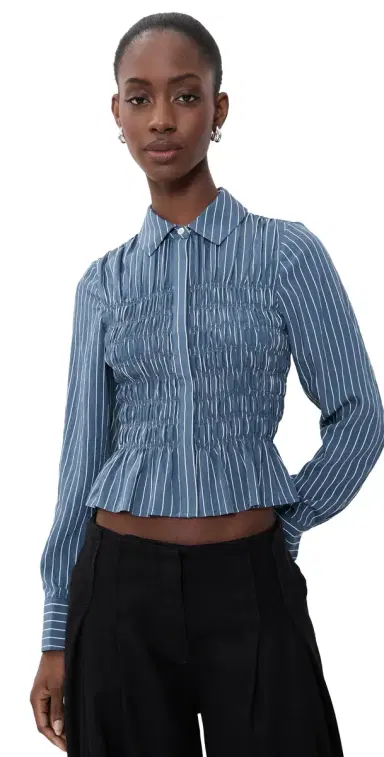 RAILS Bradshaw hirt Washed Indigo tripe | Thumbnail 1 RAILS Bradshaw hirt Washed Indigo tripe | Thumbnail 1
