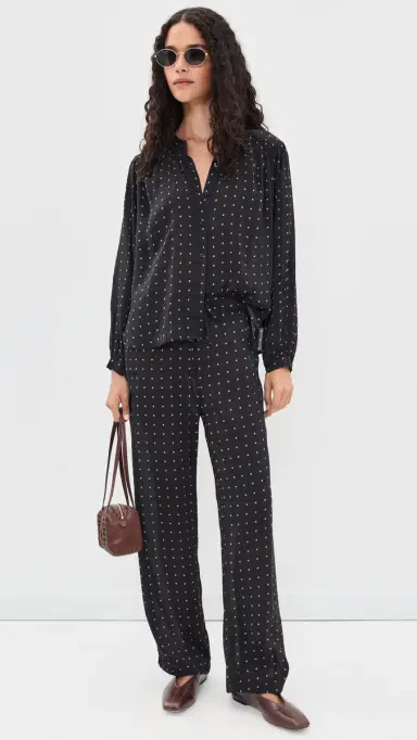Natalie Martin Collection Tolan hirt Petite Polka Dot Black & Tan | Thumbnail 5 Natalie Martin Collection Tolan hirt Petite Polka Dot Black & Tan | Thumbnail 5