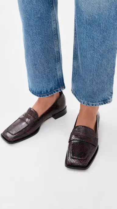 aeyde Blake Snake Print Leather Loafers | Thumbnail 3 aeyde Blake Snake Print Leather Loafers | Thumbnail 3