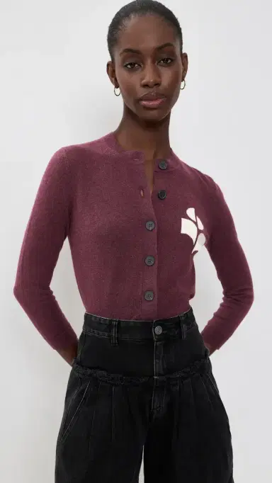 ISABEL MARANT ÉTOILE Newton Cardigan Burgundy | Thumbnail 2 ISABEL MARANT ÉTOILE Newton Cardigan Burgundy | Thumbnail 2