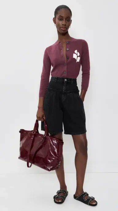 ISABEL MARANT ÉTOILE Newton Cardigan Burgundy | Thumbnail 5 ISABEL MARANT ÉTOILE Newton Cardigan Burgundy | Thumbnail 5