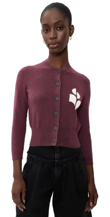ISABEL MARANT ÉTOILE Newton Cardigan Burgundy | Thumbnail 1 ISABEL MARANT ÉTOILE Newton Cardigan Burgundy | Thumbnail 1