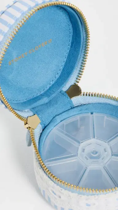 Stoney Clover Lane Top Handle Pill Case Blue Seersucker One Size | Thumbnail 5 Stoney Clover Lane Top Handle Pill Case Blue Seersucker One Size | Thumbnail 5