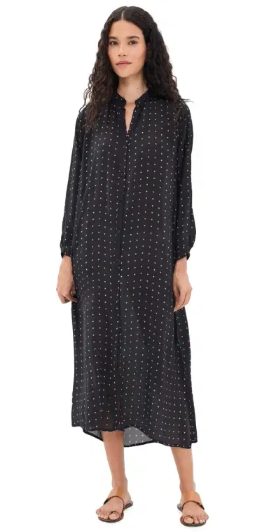 Natalie Martin Collection B Dress Petite Polka Dot Black & Tan | Thumbnail 1 Natalie Martin Collection B Dress Petite Polka Dot Black & Tan | Thumbnail 1
