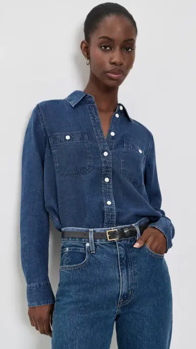 Faherty Tried & Truechambray Classic Buttondown Night agoon Wash | Thumbnail 2 Faherty Tried & Truechambray Classic Buttondown Night agoon Wash | Thumbnail 2