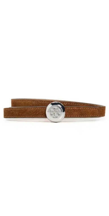 Tory Burch Suede Romy Belt Caramel / Tiramisu / ilver | Thumbnail 1 Tory Burch Suede Romy Belt Caramel / Tiramisu / ilver | Thumbnail 1
