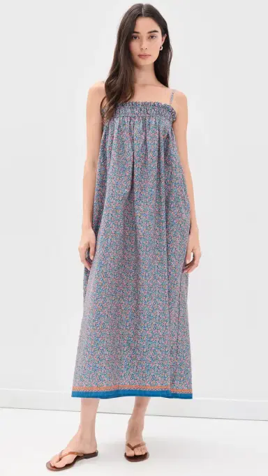 La Maregold Sammy Midi Dress Blue Linen Bloom | Thumbnail 2 La Maregold Sammy Midi Dress Blue Linen Bloom | Thumbnail 2