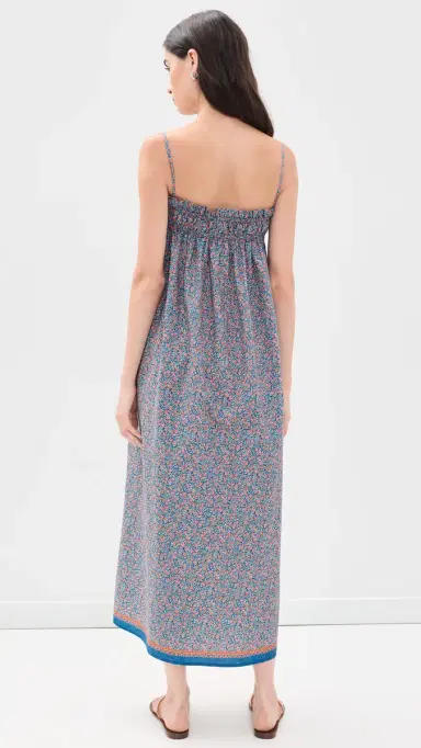 La Maregold Sammy Midi Dress Blue Linen Bloom | Thumbnail 3 La Maregold Sammy Midi Dress Blue Linen Bloom | Thumbnail 3