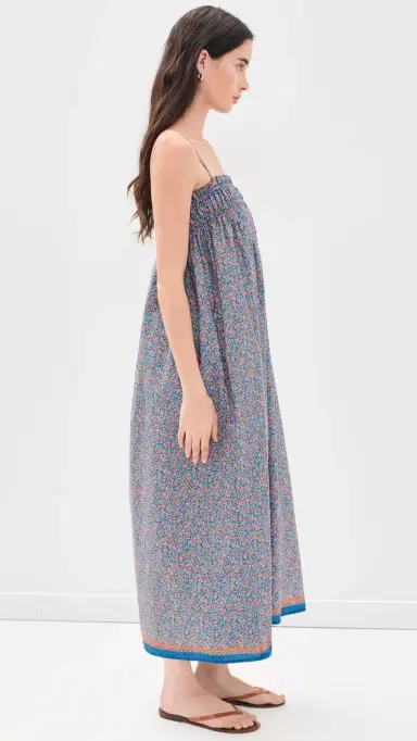 La Maregold Sammy Midi Dress Blue Linen Bloom | Thumbnail 4 La Maregold Sammy Midi Dress Blue Linen Bloom | Thumbnail 4